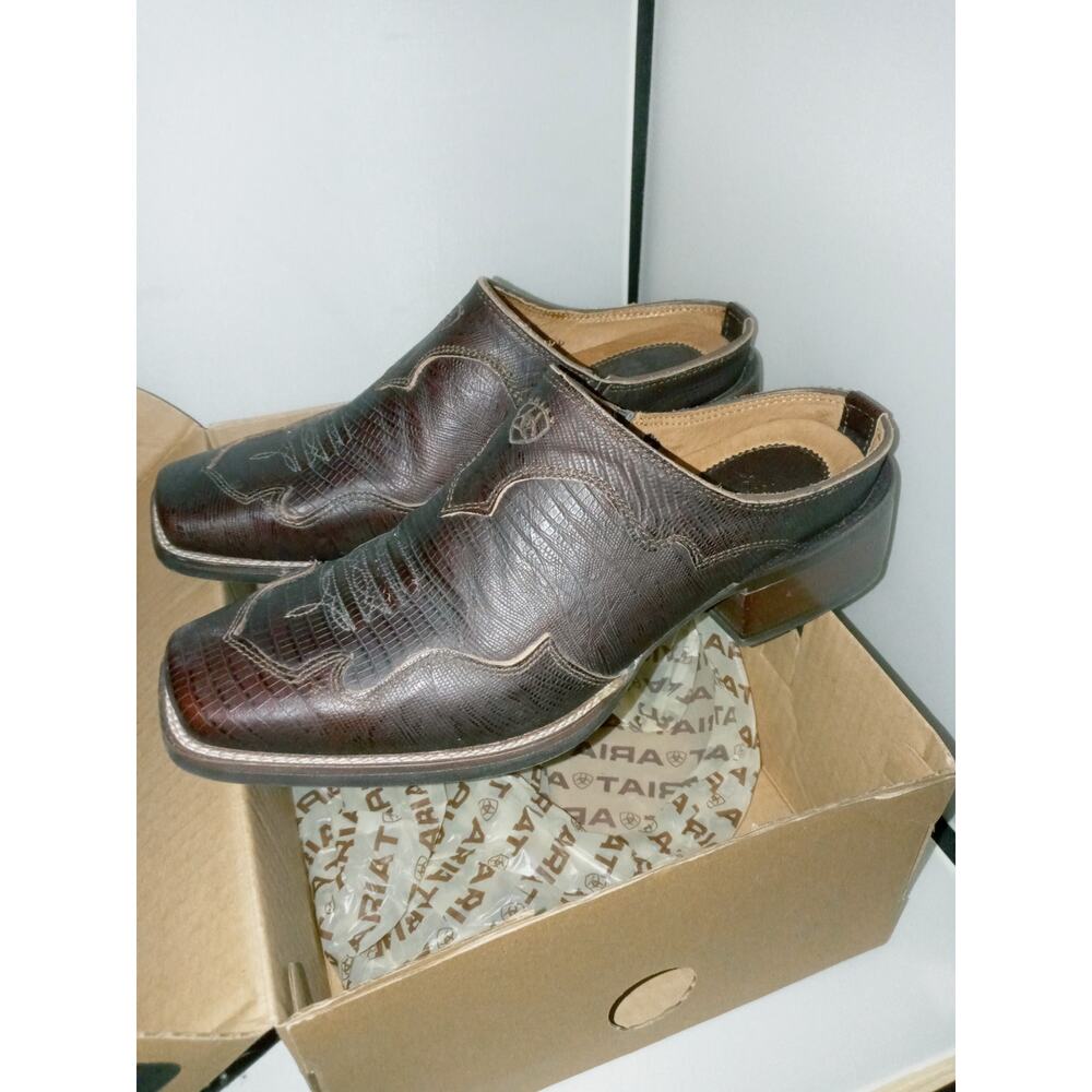 Womens Ariat Tabitha Slide On Mule Boots Distressed Brown 8.5 w/Box